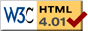 W3C Valid HTML 4.01